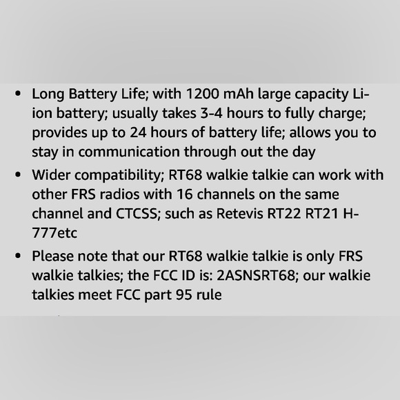 🔥Retevis RT68 Two-Way Radios - Wide Range, 2 Walkie Talkies🔥 NIB - Picture 7 of 10